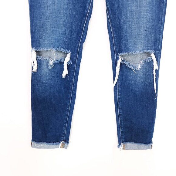 L'Agence Distress Jean Size 26 Womens Cropped Cuff Skinny Leg Mid-Rise USA Msde - Picture 6 of 13